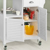 SoBuy Carte de bucătărie Gătit bucătărie albă bucătărie cu roți FKW37-W