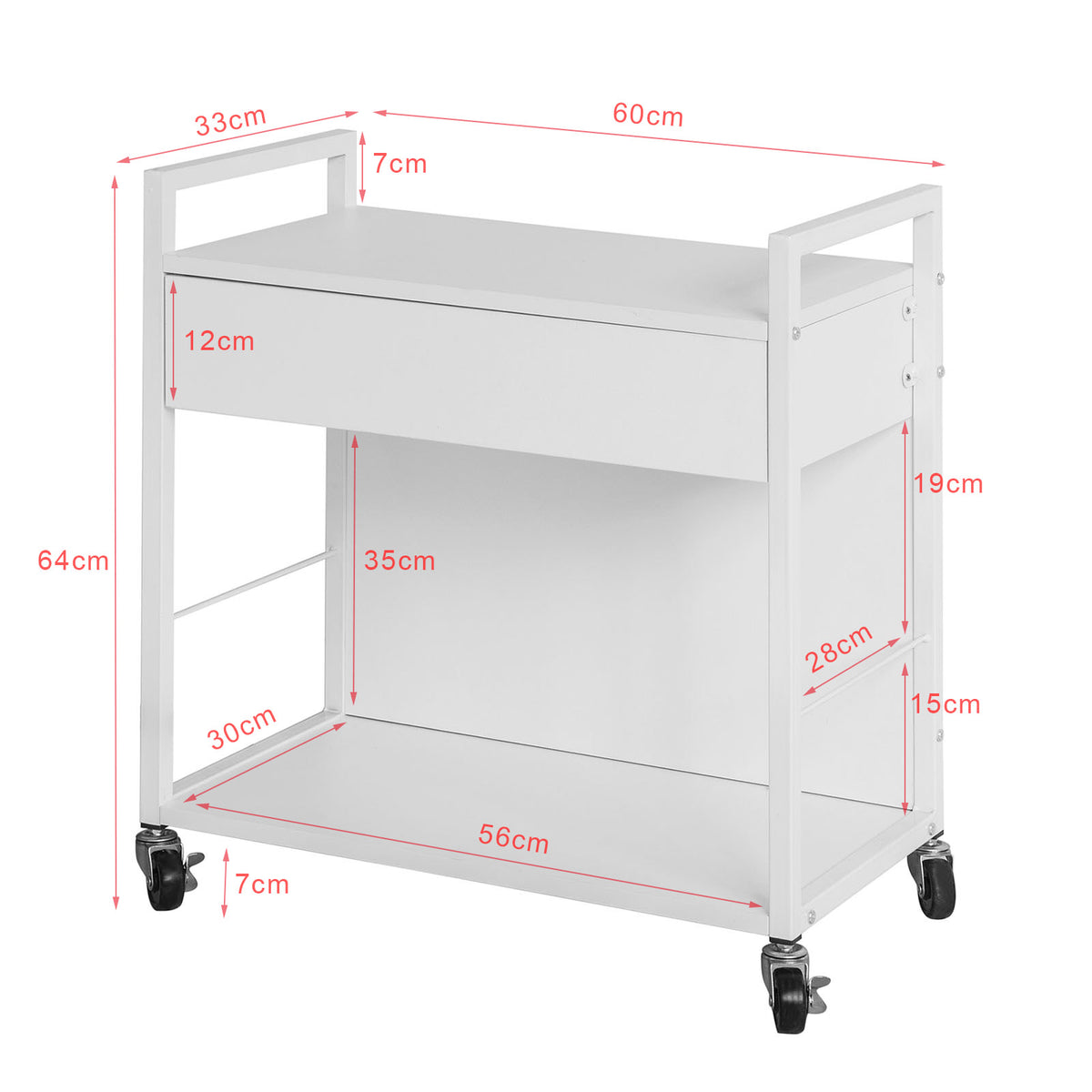 SoBuy FKW50-W Meuble de rangement Multi-usages Chariot de cuisine de service roulant