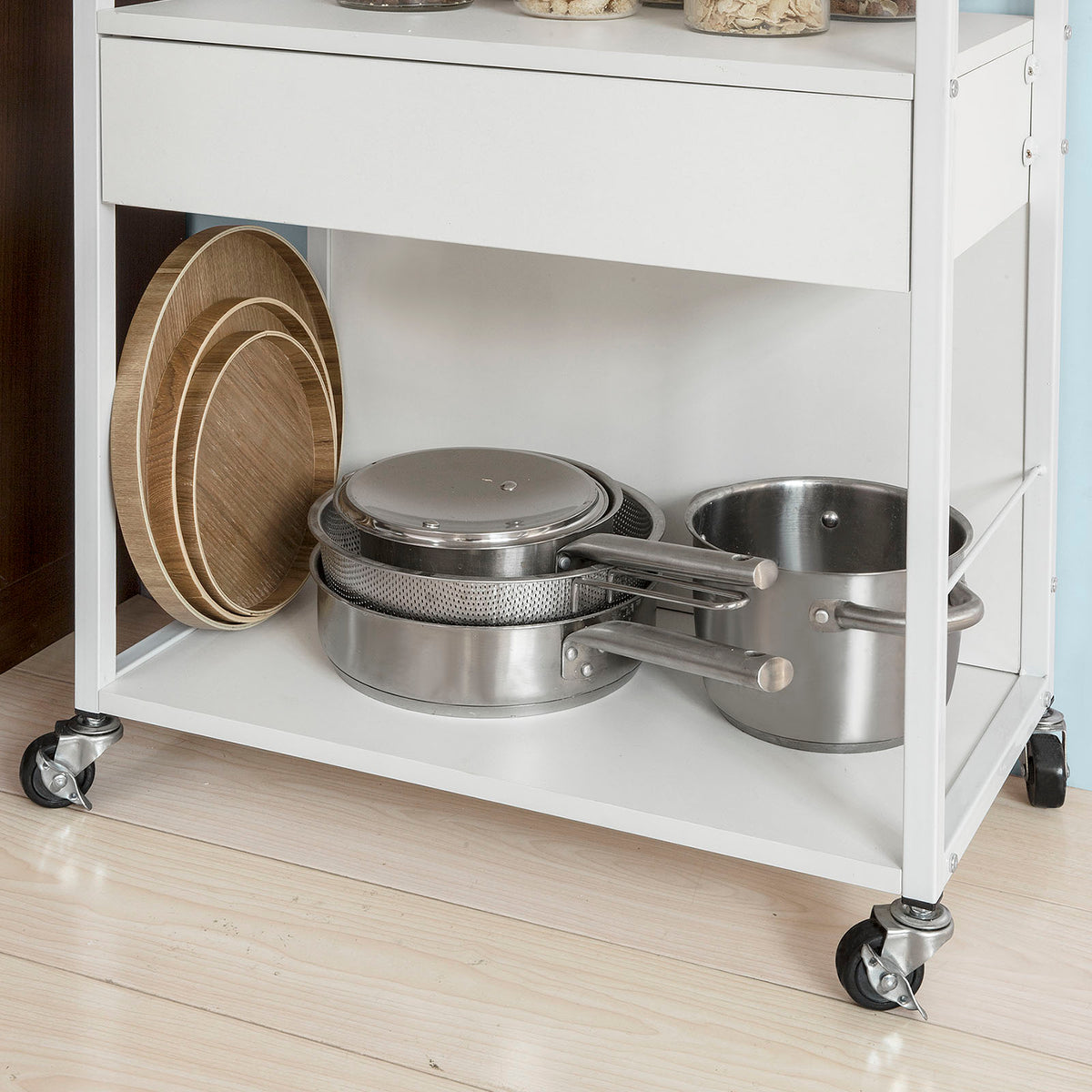 SoBuy FKW50-W Meuble de rangement Multi-usages Chariot de cuisine de service roulant
