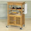 SoBuy Bucătărie Trollery Cooking Bucătărie din lemn bucătărie cu roți FKW53-N