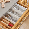 SoBuy FKW69-N Desserte de Cuisine à Roulettes avec Plan Extensible INOX 46→71cm, 2 Tiroirs et Étagères Réglables, Charge 100 kg – 115x46x92 cm, Naturel