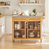 SoBuy FKW69-N Desserte de Cuisine à Roulettes avec Plan Extensible INOX 46→71cm, 2 Tiroirs et Étagères Réglables, Charge 100 kg – 115x46x92 cm, Naturel
