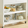 SoBuy Peninsula de bucătărie de bucătărie pentru bucătărie cu 2 sertare cu 2 rafturi L98*P58*A94CM, FKW74-WW