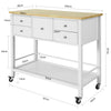SoBuy FKW80-WN Desserte de Cuisine à roulettes Chariot de Cuisine de Service Table Roulante