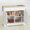 SoBuy Credenza de bucătărie cu roți de peninsulă de bucătărie cu FKW84 -Suprafață de lucru extensibilă
