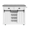 SoBuy Shabby Showcase Kitchen Belief Insula Bucătărie cu roți L116*P46*A95 cm White FKW94-W