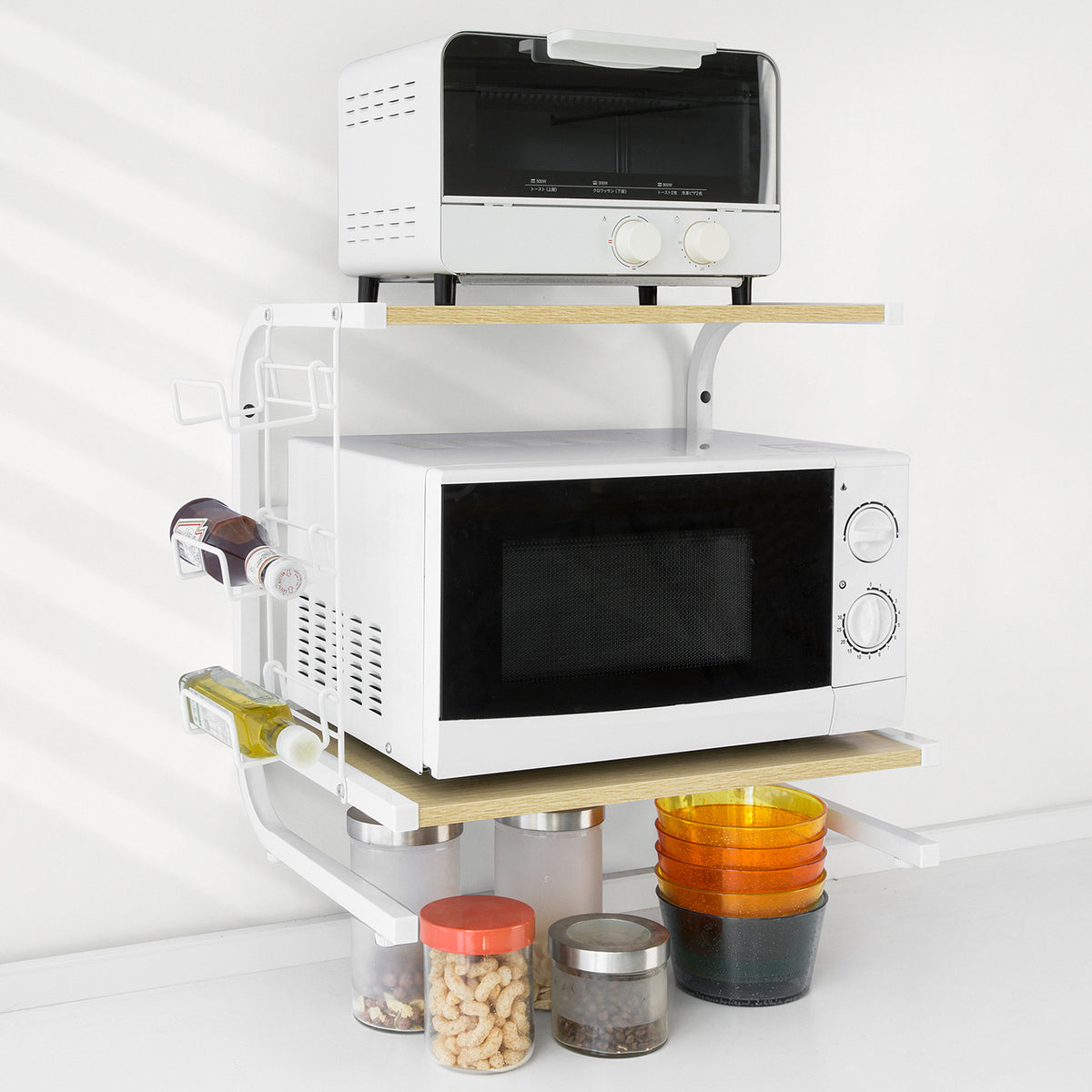 SoBuy FRG092-N Etajeră de bucătărie pentru cuptorul cu microunde Mini-etajeră Cuptor cu microunde