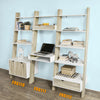 SoBuy FRG111-WN Raft de Depozitare Bibliotecă cu birou cubic și 2 rafturi
