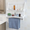 SoBuy FRG117-W Etagère murale Porte-serviettes salle de bain toilettes avec 2 tablettes