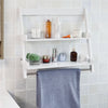 SoBuy FRG117-W Etagère murale Porte-serviettes salle de bain toilettes avec 2 tablettes