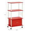 SoBuy FRG12-R Mobilier de depozitare rulant, Cărucior de bucătărie, pentru cuptor cu microunde, Masă de servit