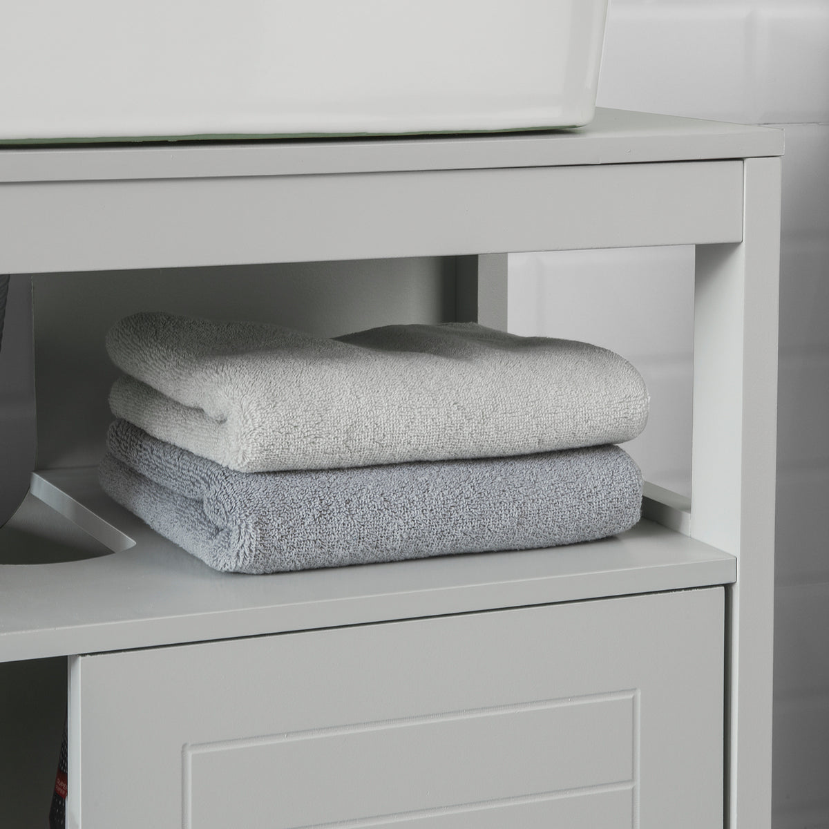 SoBuy FRG128-HG Meuble sous-Lavabo Meuble de Salle de Bain Vasque-Gris Clair