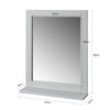 SoBuy FRG129-HG Oglindă de perete pentru baie cu 1 raft – Gri deschis