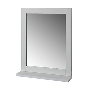 SoBuy FRG129-HG Miroir Mural Meuble Salle de Bain avec 1 étage Plateau -Gris Clair