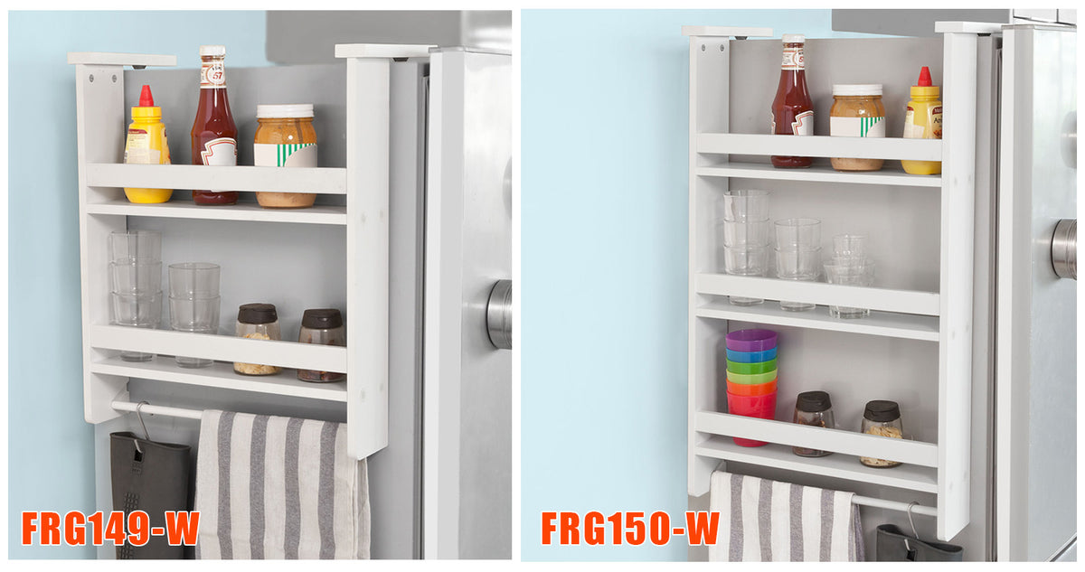 SoBuy FRG149-W Raft suspendat pentru frigider cu ventuze, suport pentru condimente