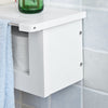 SoBuy FRG175-W Suport hârtie igienică, dozator WC, suport de perete cu raft pentru smartphone și reviste