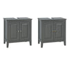 SoBuy Dulap sublavabo pentru baie cu 2 uși, fără chiuvetă, L60*P30*A62CM GRAY FRG202-DG