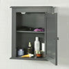 SoBuy FRG203-DG Meuble Haut de Salle de Bain, 1 Porte Placard Commode Mural