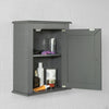 SoBuy FRG203-DG Meuble Haut de Salle de Bain, 1 Porte Placard Commode Mural