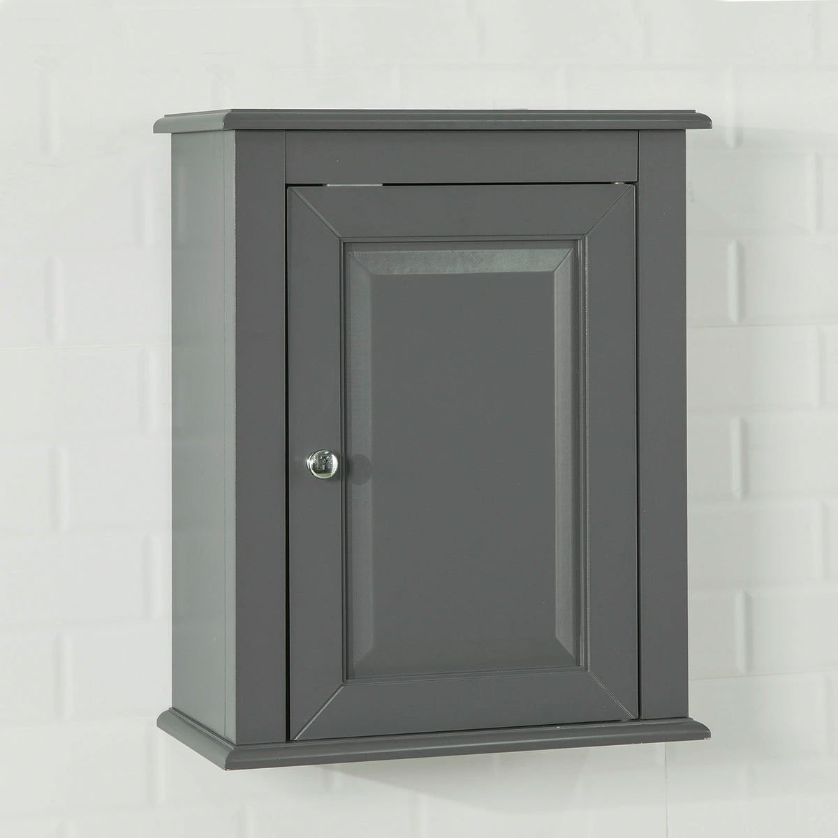 SoBuy FRG203-DG Meuble Haut de Salle de Bain, 1 Porte Placard Commode Mural