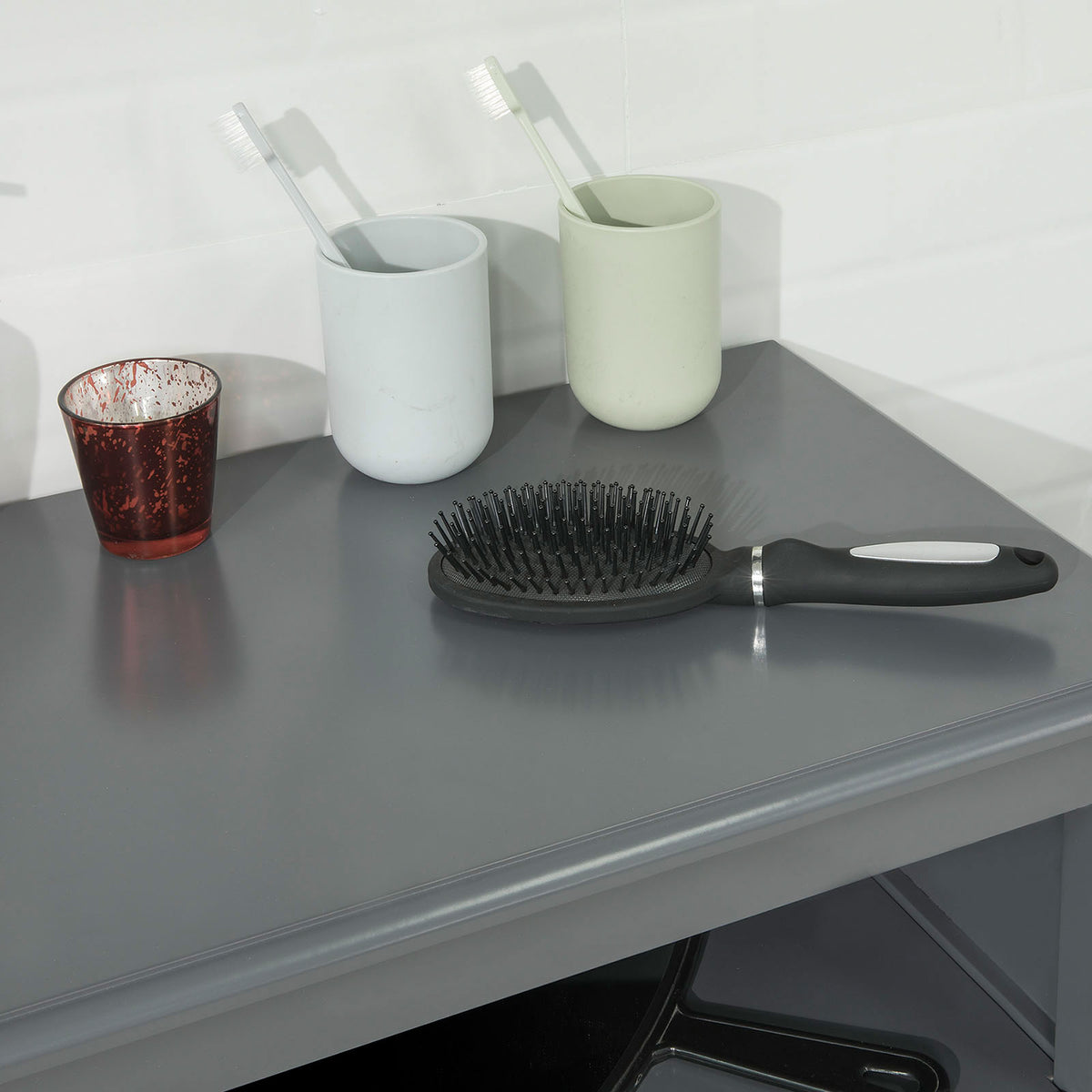 SoBuy FRG204-DG Dulap de baie cu etajere, Mobilier toaletă, Comodă