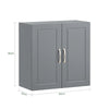 SoBuy FRG231-DG Meuble Haut Salle de Bain Suspendu Armoire Murale avec Étagère Réglable et Porte Rangement Mural Compact pour Salle de Bain, WC ou Cuisine Gris 60x30x60 cm