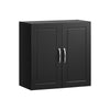SoBuy FRG231-SCH Corp Superior Baie Suspenda Corp de Perete cu Raft Reglabil si Usa, Depozitare Murala Compacta pentru Baie, Toaleta sau Bucatarie Negru L60xP30xH60 cm