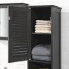 SoBuy FRG236-DG Coloană Baie Dulap Înalt de Depozitare cu 2 Uși, 1 Sertar și Nișă Deschisă, Mobilier de Depozitare pentru Baie, WC, Toaletă sau Bucătărie 32x170x30cm
