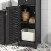 SoBuy FRG236-DG Coloană Baie Dulap Înalt de Depozitare cu 2 Uși, 1 Sertar și Nișă Deschisă, Mobilier de Depozitare pentru Baie, WC, Toaletă sau Bucătărie 32x170x30cm