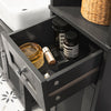 SoBuy FRG236-DG Coloană Baie Dulap Înalt de Depozitare cu 2 Uși, 1 Sertar și Nișă Deschisă, Mobilier de Depozitare pentru Baie, WC, Toaletă sau Bucătărie 32x170x30cm