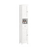 SoBuy FRG236-W Dulap Coloană Baie, Șifonier Înalt de Depozitare cu 2 Uși, 1 Sertar și Nișă Deschisă, Mobilier de Depozitare pentru Baie, WC, SDB, Toaletă sau Bucătărie 32x170x30cm