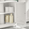 SoBuy FRG237-II-W Meuble sous-Lavabo, Meuble sous Vasque avec Étagères Ajustables, Meuble de Salle de Bain en MDF, pour Colonne lavabo, Rangement avec Portes Anti-humidité, Blanc, L60xP35xH58 cm