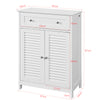 SoBuy FRG238-W Dulap de bază pentru baie – Comodă de baie, dulap de depozitare cu raft reglabil, 1 sertar și 2 uși, pentru hol și bucătărie alb, 60x35x87 cm