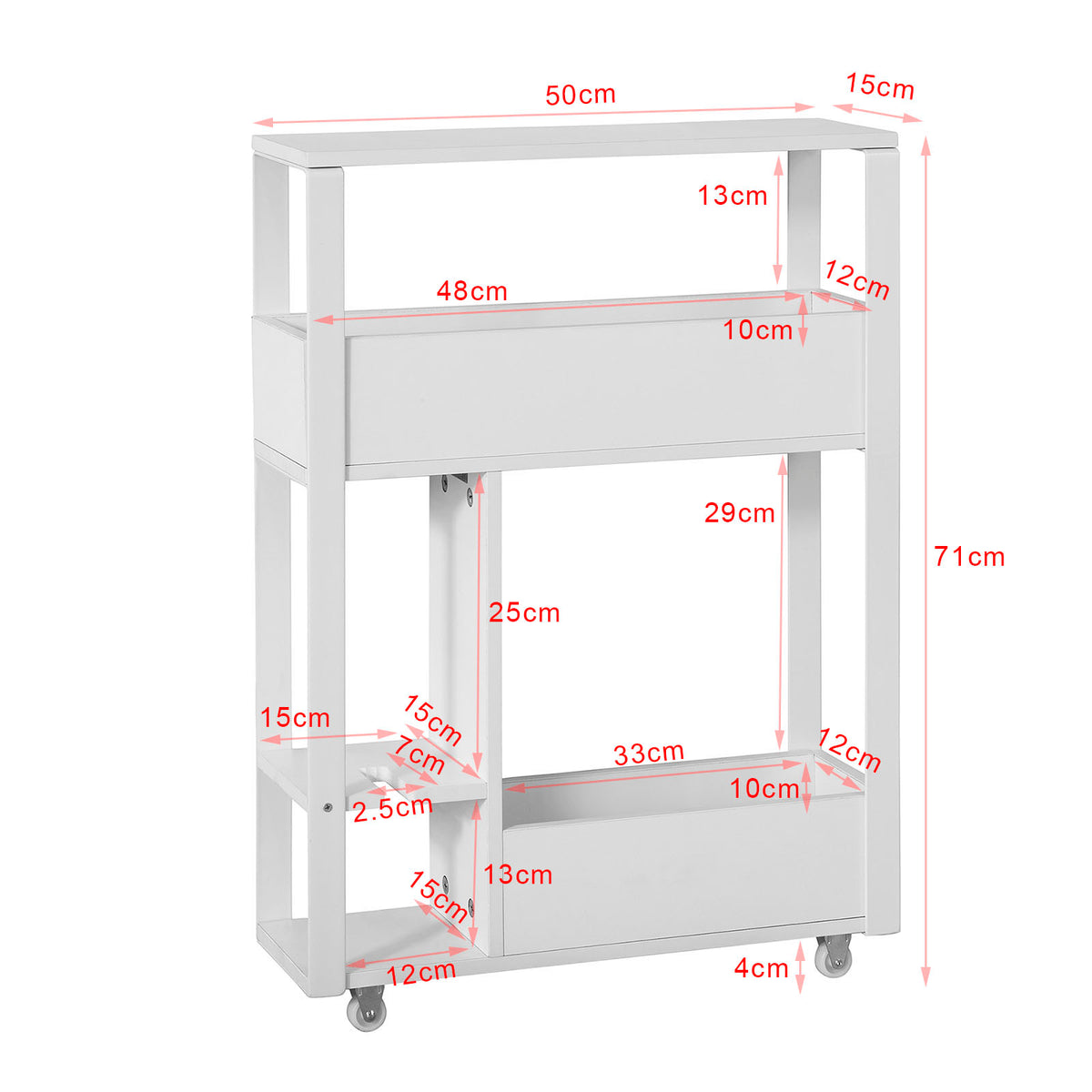 SoBuy FRG270-W Dulap de depozitare pentru baie Suport hârtie igienică Mobilier WC