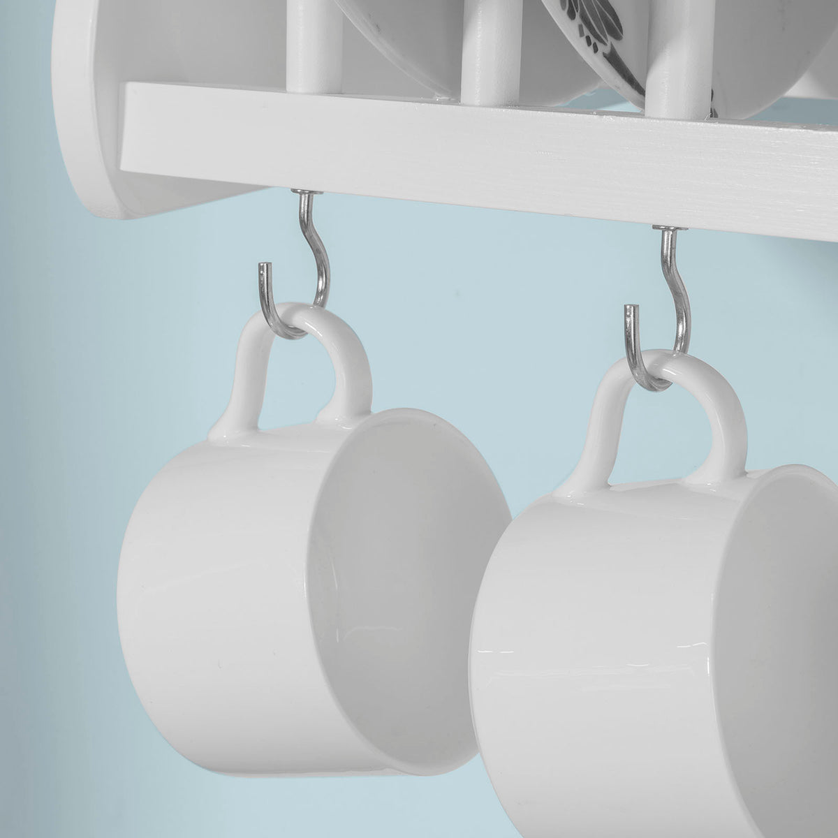 SoBuy FRG275-W Suport farfurii de perete Dulap depozitare farfurii montat pe perete