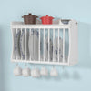 SoBuy FRG275-W Suport farfurii de perete Dulap depozitare farfurii montat pe perete