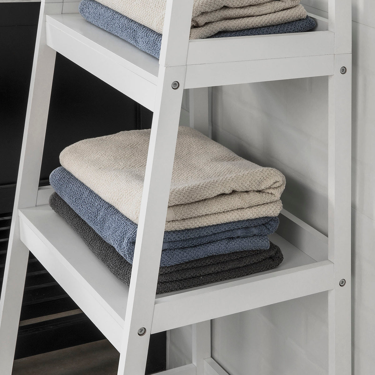 SoBuy FRG279-W Raft de Depozitare Stil Scară Dulap Colonial Baie Intrare