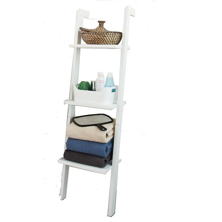 SoBuy FRG32-W Étagère murale style échelle pour salon salle de bain Meuble de rangement