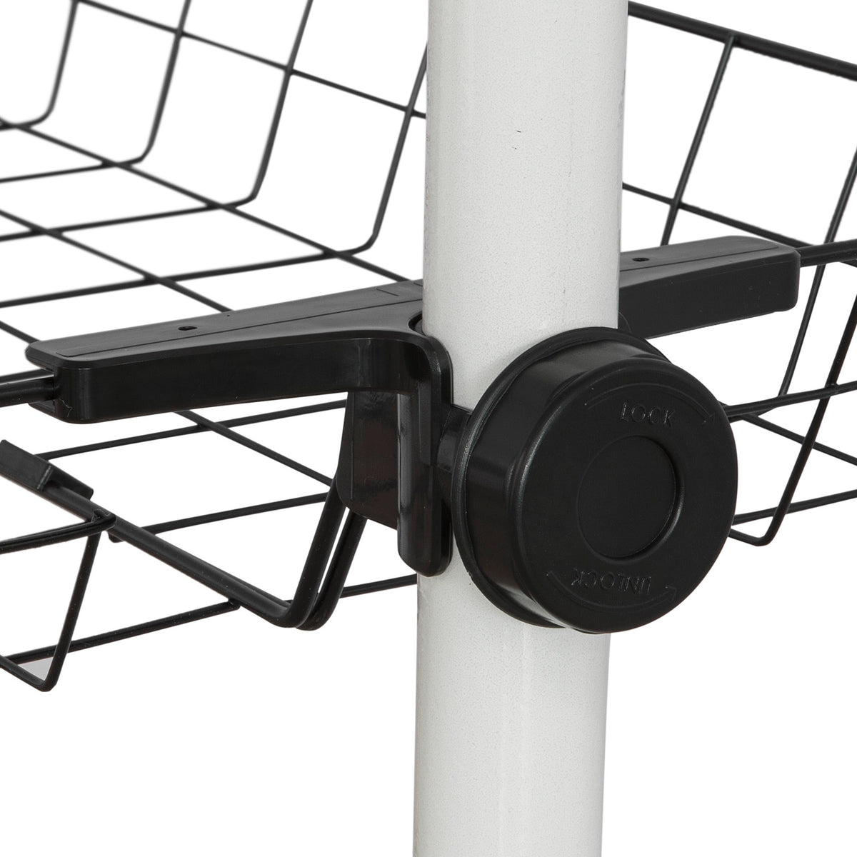 SoBuy FRG34-P01 Coș de depozitare pentru cuier de haine, Coș pentru sistem telescopic de garderobă, Metal