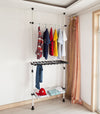 SoBuy FRG35Télescopique Portant de vêtement Etagère de Rangement, penderie