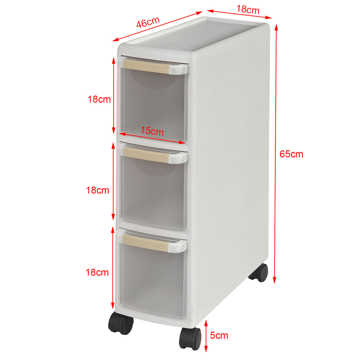 SoBuy FRG41-K-W Chariot de stockage,Étagère Armoire de cuisine salle de bain