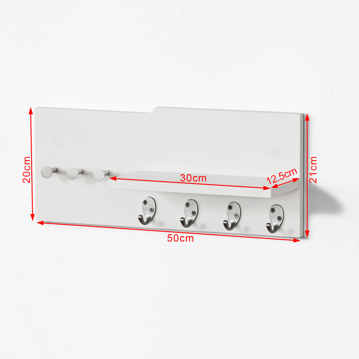 SoBuy FRG54-W Penderie Porte-manteaux mural, étagère avec 1 tablette, 7 crochets