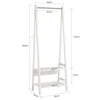 SoBuy FRG59-W Suport pentru haine din lemn, dressing, cu două rafturi
