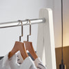 SoBuy FRG59-W Suport pentru haine din lemn, dressing, cu două rafturi