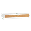 SoBuy FRG93-WN Etajeră de perete cu sertar - Etajeră flotantă modernă pentru hol, living, bucătărie și dormitor - Alb și Natur 60x24x8cm