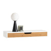 SoBuy FRG93-WN Etajeră de perete cu sertar - Etajeră flotantă modernă pentru hol, living, bucătărie și dormitor - Alb și Natur 60x24x8cm