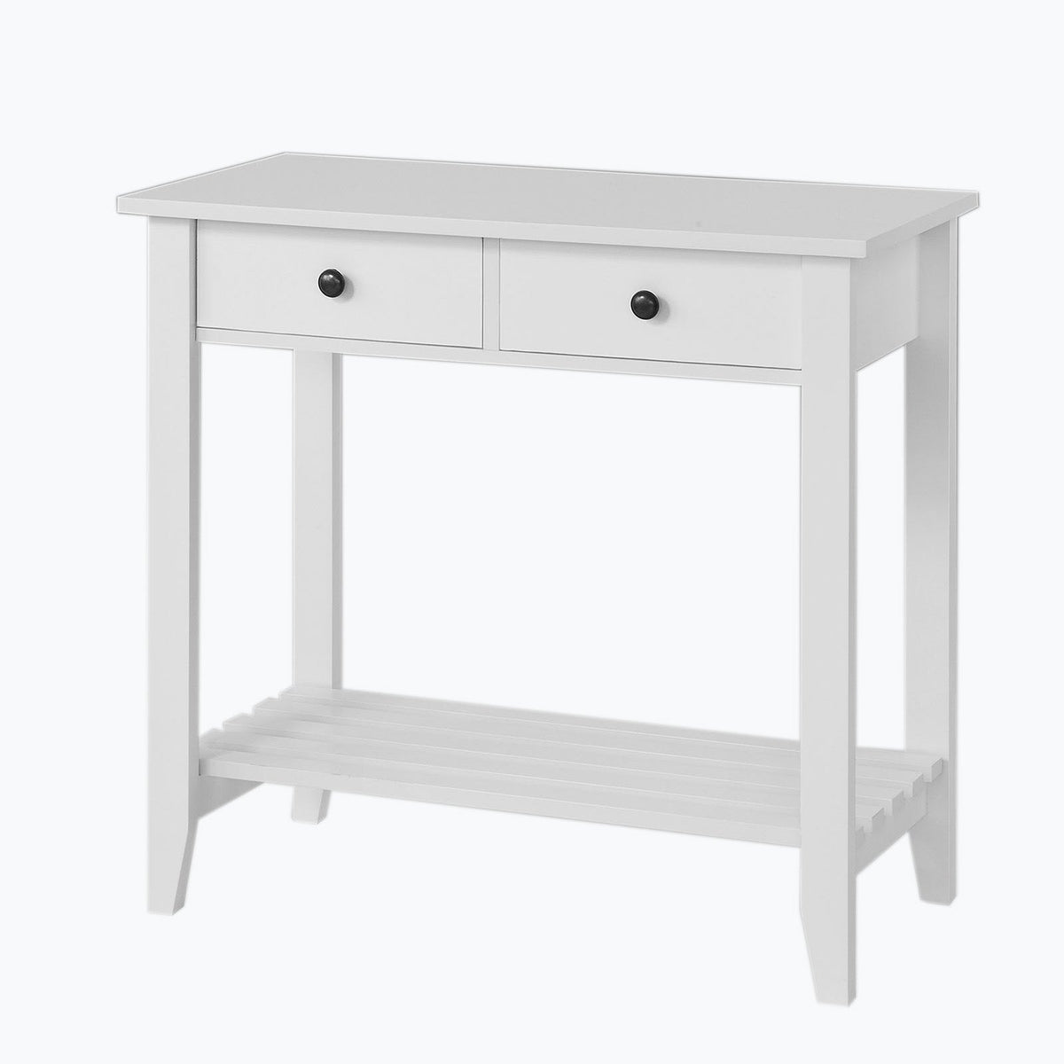 SoBuy FSB04-W Table Console 2 tiroirs et 1 étagère, L85cm x H80cm x P40cm