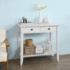 SoBuy FSB04-W Table Console 2 tiroirs et 1 étagère, L85cm x H80cm x P40cm
