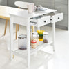 SoBuy FSB04-W Table Console 2 tiroirs et 1 étagère, L85cm x H80cm x P40cm