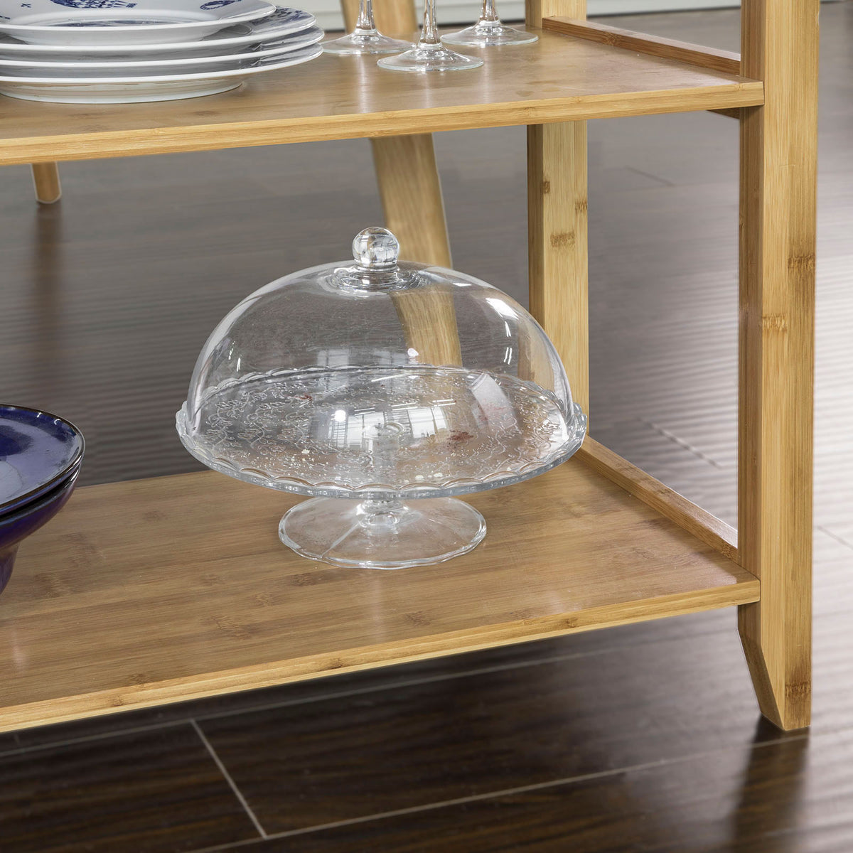 SoBuy FSB14-N able Console Table d’Appoint en Bambou avec Porte-Bouteilles et 2 Étagères